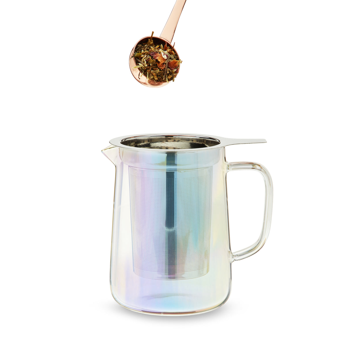 Chas Iridescent Mini Glass Teapot & Infuser