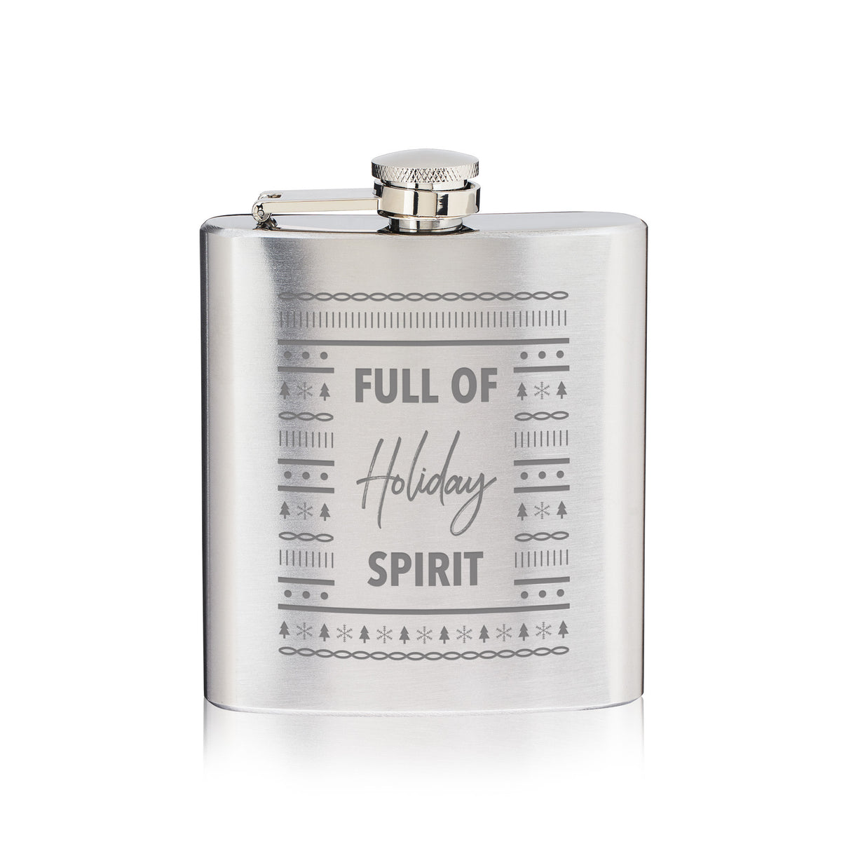 Trueflask 6 oz Stainless Steel Full of Holiday Spirit Flask