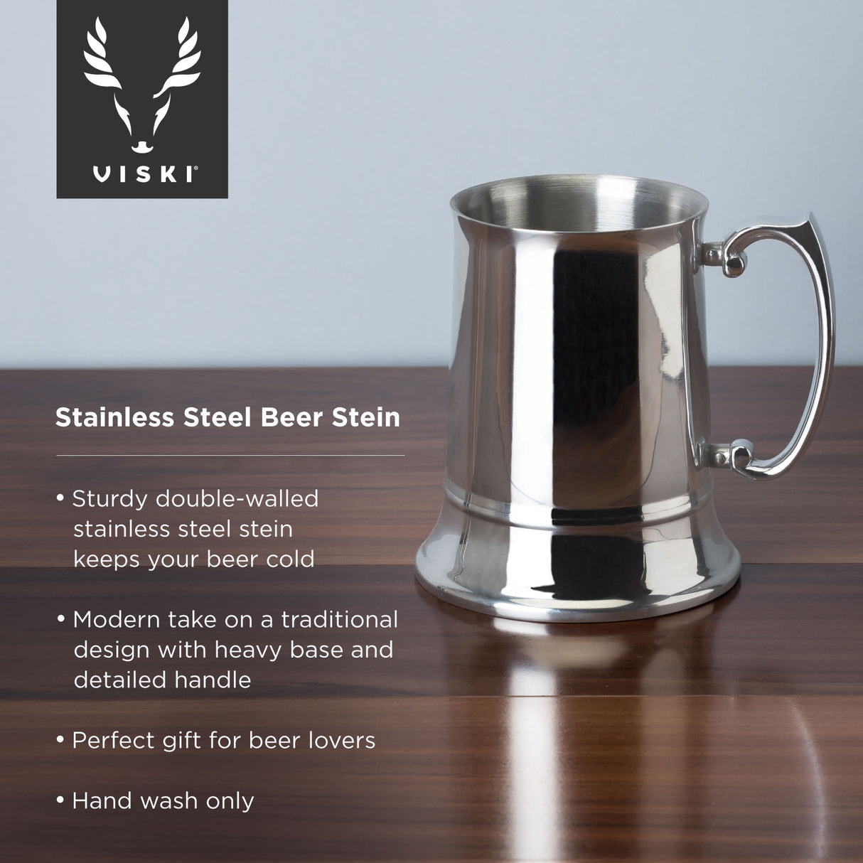 Beer Stein in Stainless Steel