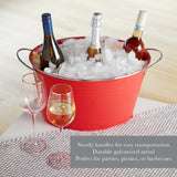 Big Red Galvanized Metal Beverage Tub