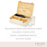 Celebrate Wood Champagne Box & Flutes Set