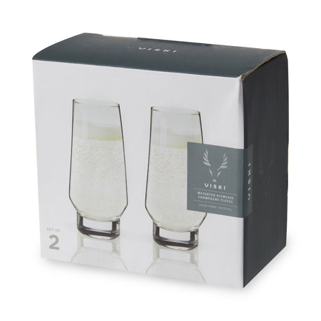 Raye Crystal Weighted Stemless Champagne Flutes, Set of 2