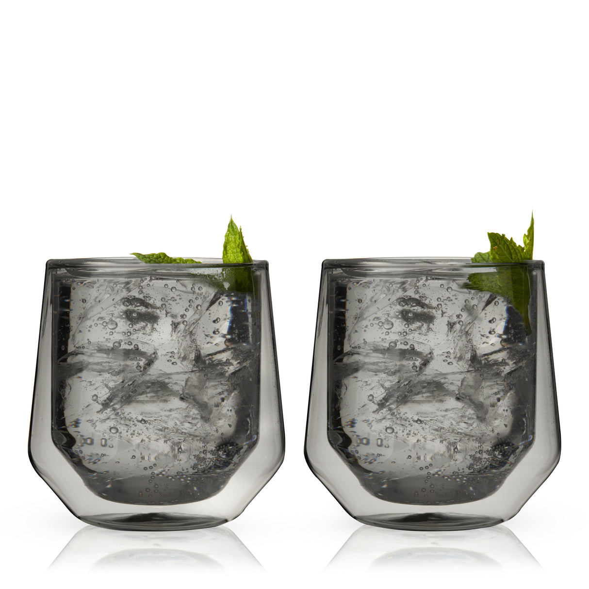 Aurora Double Walled Tumblers in Smoke Grey, Set of 2