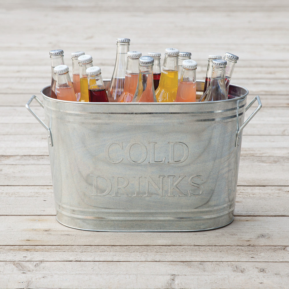 Cold Beverages Galvanized Metal Beverage Tub