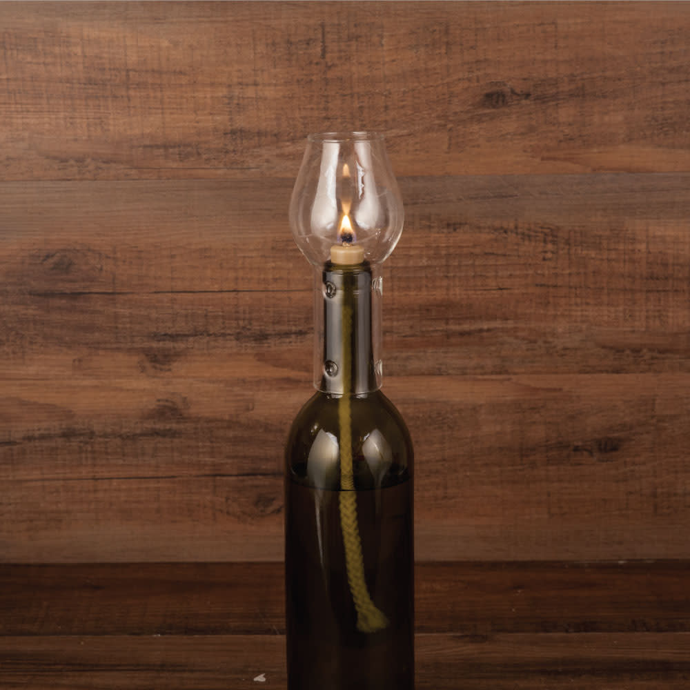 Glass Hurricane Bottle Lamp