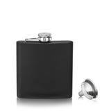 Savoy 6 oz Stainless Steel Flask with Funnel in Matte Black