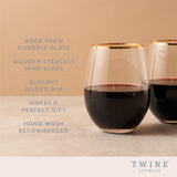 Gilded Stemless Wine Glasses, Set of 2