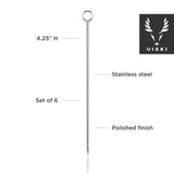 Harrison Cocktail Picks in Stainless Steel, Set of 6