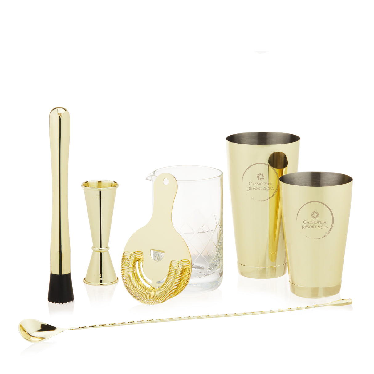 Belmont 7-Piece Barware Set in Gold