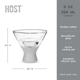 Glass FREEZE Martini Cooling Cup in Gray, Set of 2