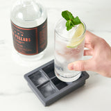 Glacier Highball Ice Cube Tray with Lid in Grey