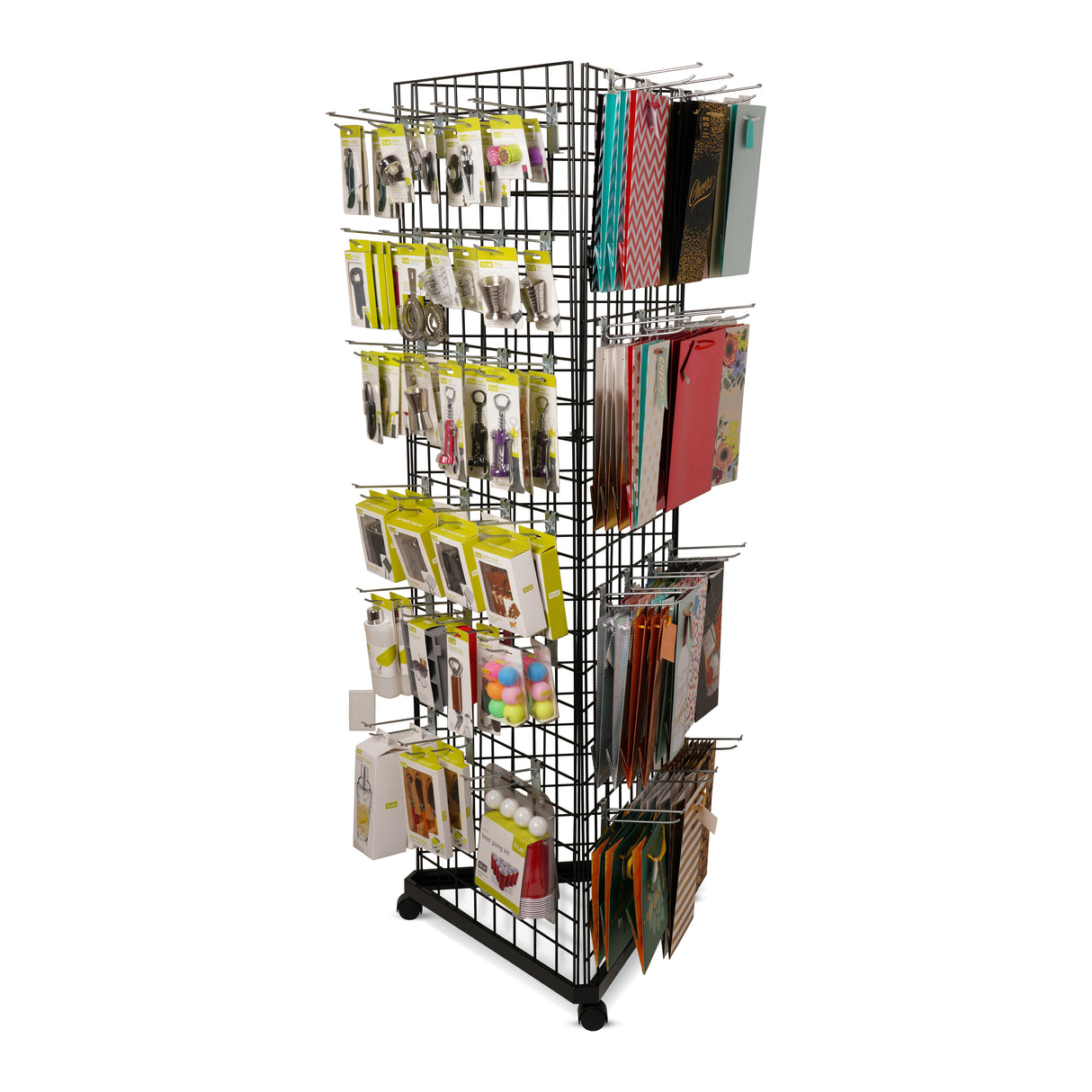 3-Sided Grid Tower Display with Hooks