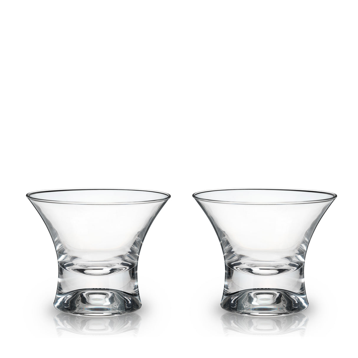 Raye Heavy Base Stemless Crystal Manhattan Glasses, Set of 2