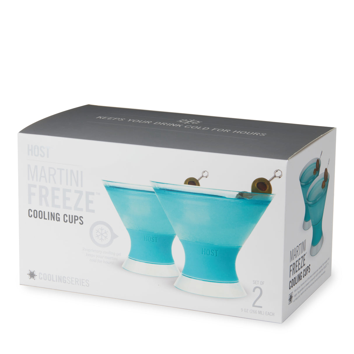 Martini FREEZE Cooling Cup in Aqua, Set of 2