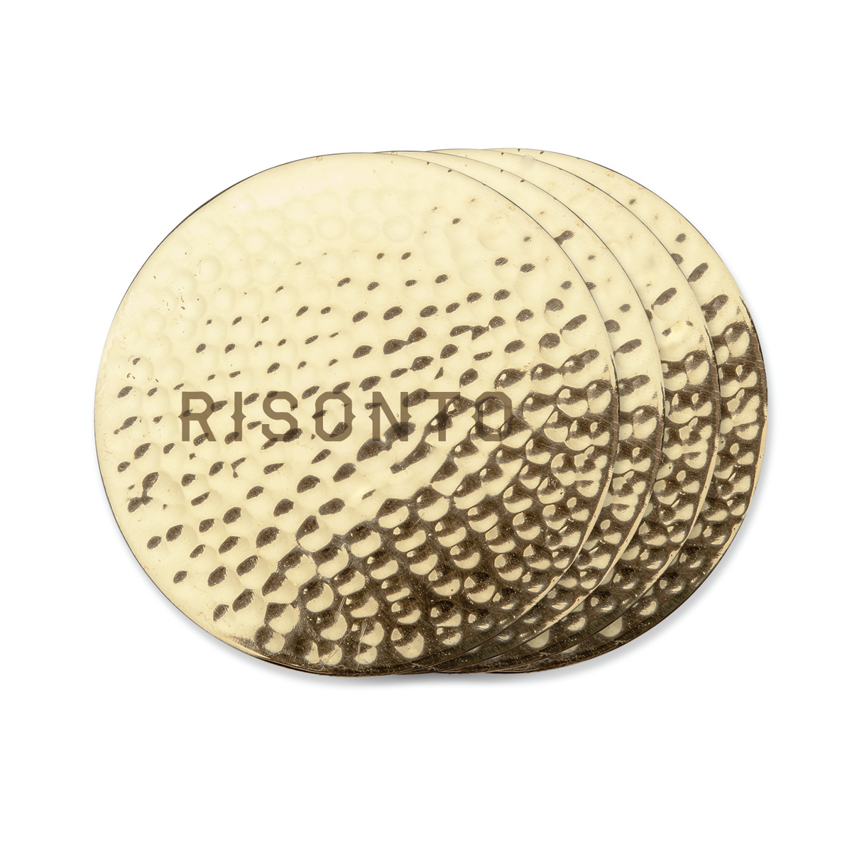 Hammered Coasters in Brass, Set of 4