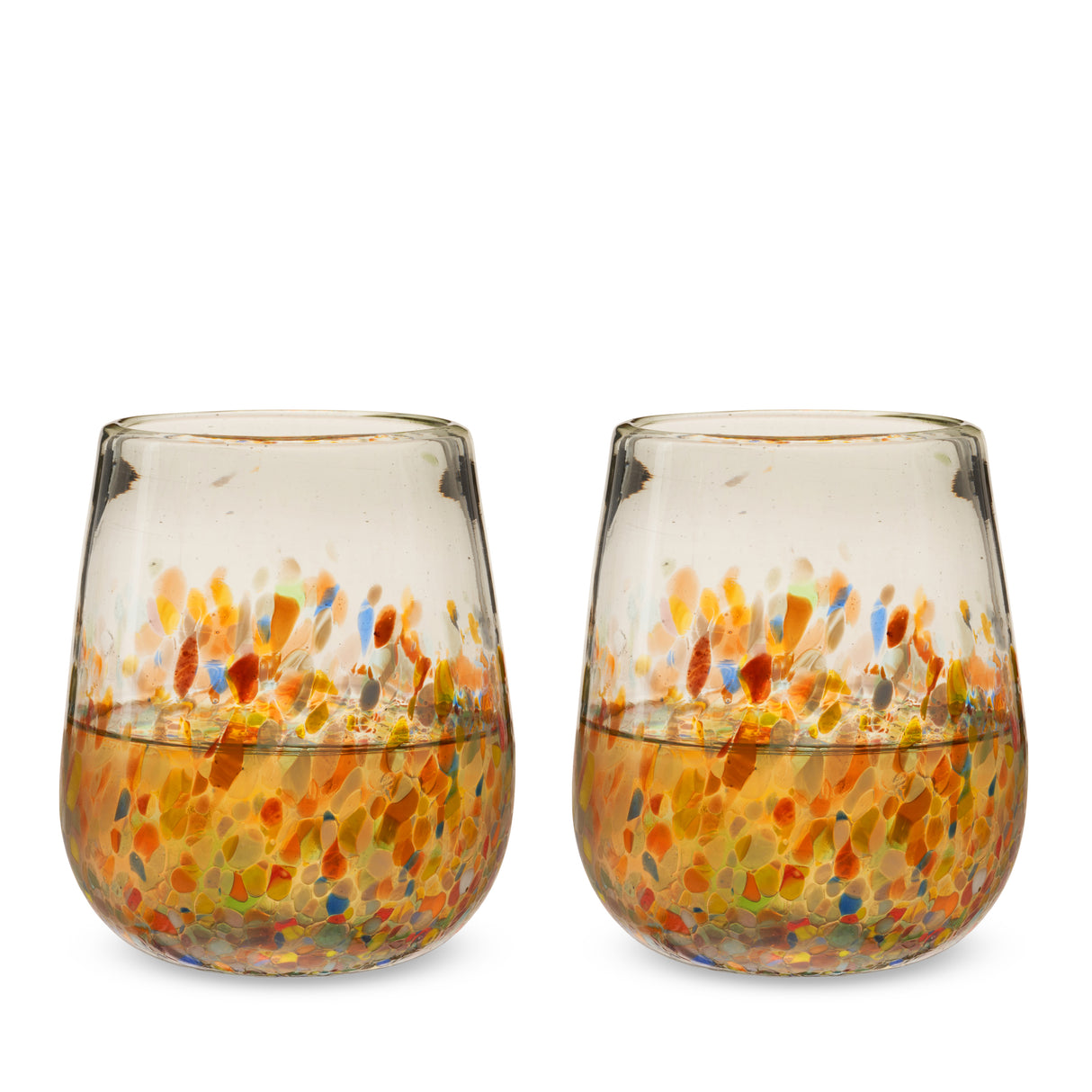 Segunda Vida Artistico Recycled Stemless Wine Glasses, Set of 2