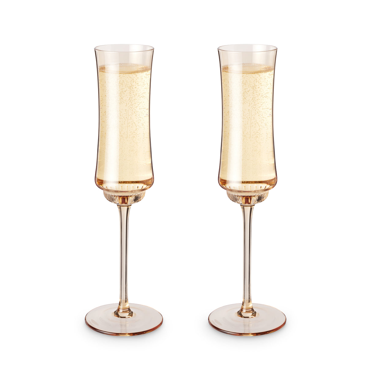 Tulip Champagne Flutes in Amber, Set of 2