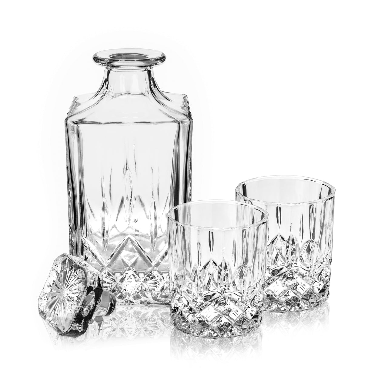 Admiral Crystal 3-Piece Decanter & Tumbler Set