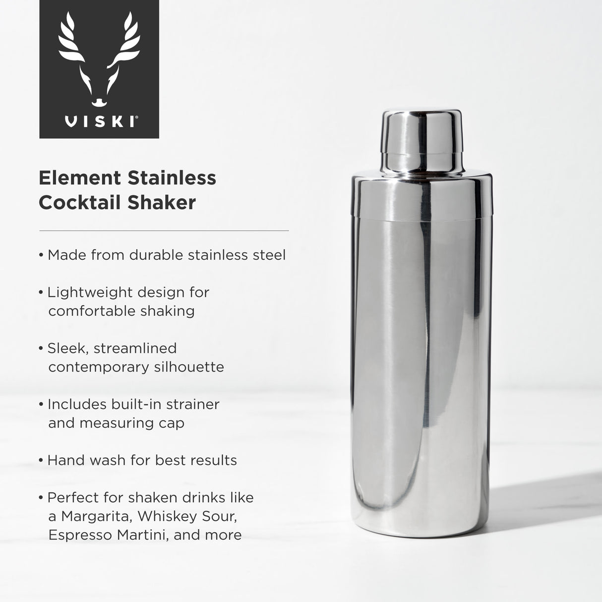 Harrison Element Cocktail Shaker in Stainless Steel