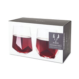 Seneca Crystal Faceted Wine Glasses, Set of 2