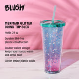 Glam Double Walled Tumbler in Mermaid Glitter