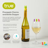 Tropic Silicone Wine Charms & Bottle Stopper, Set of 7