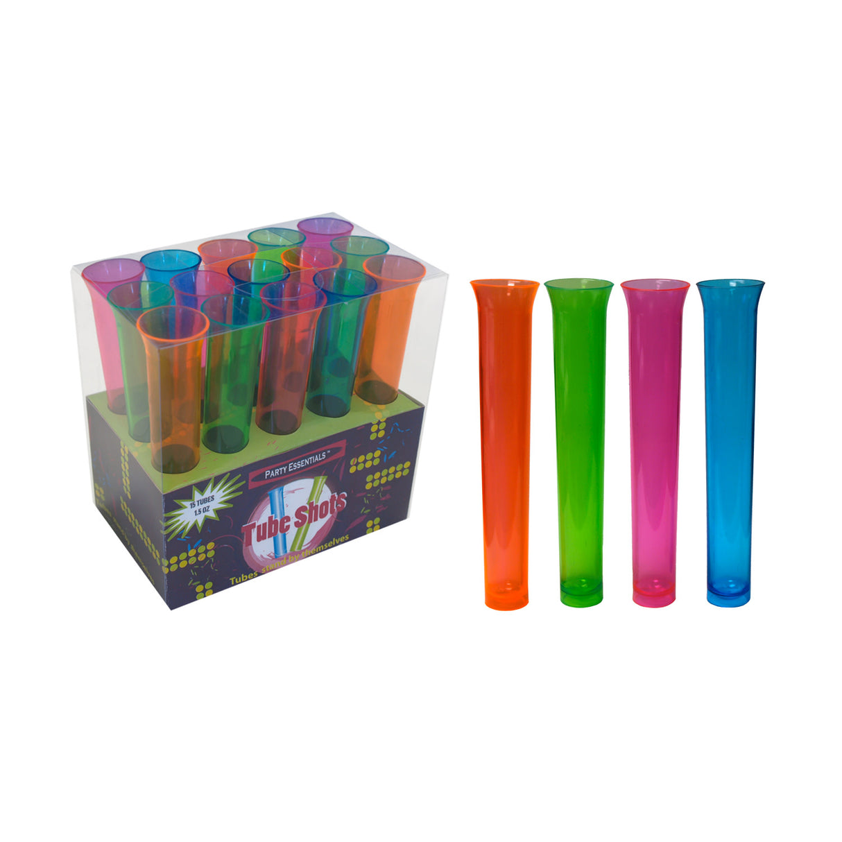 Party Essentials Neon Test Tube Shots