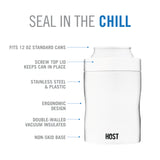 Stay-Chill Standard Can Cooler in Pearl White