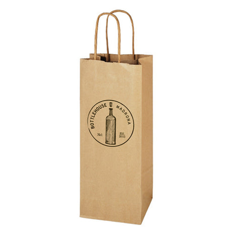 Single Bottle Kraft Bag with Handle