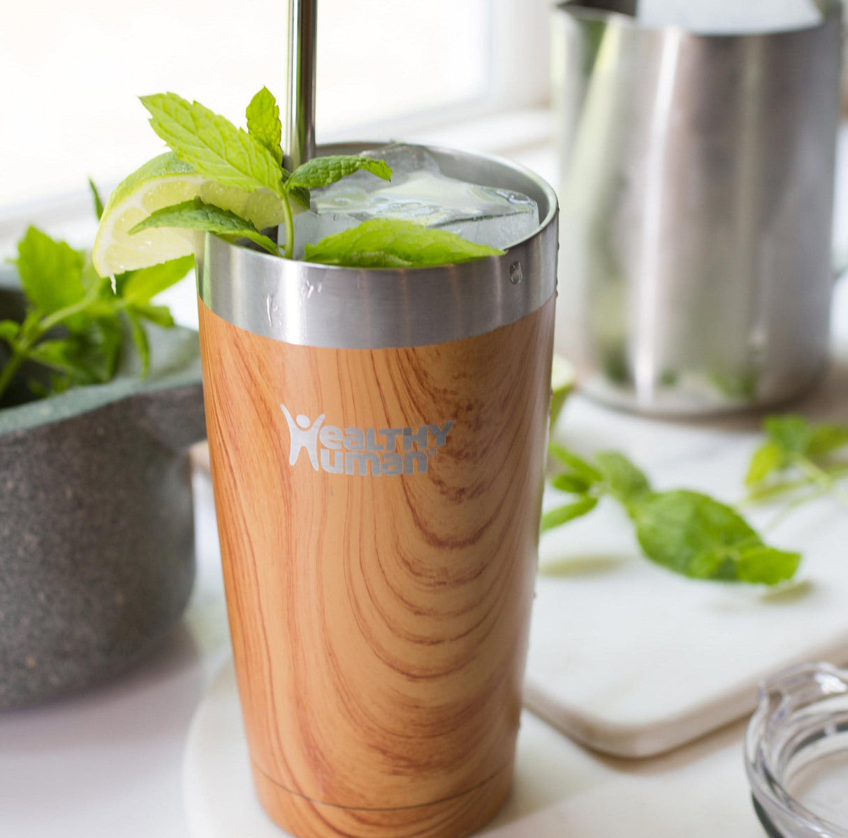The Cruiser Tumbler in Natural Wood, 20 oz