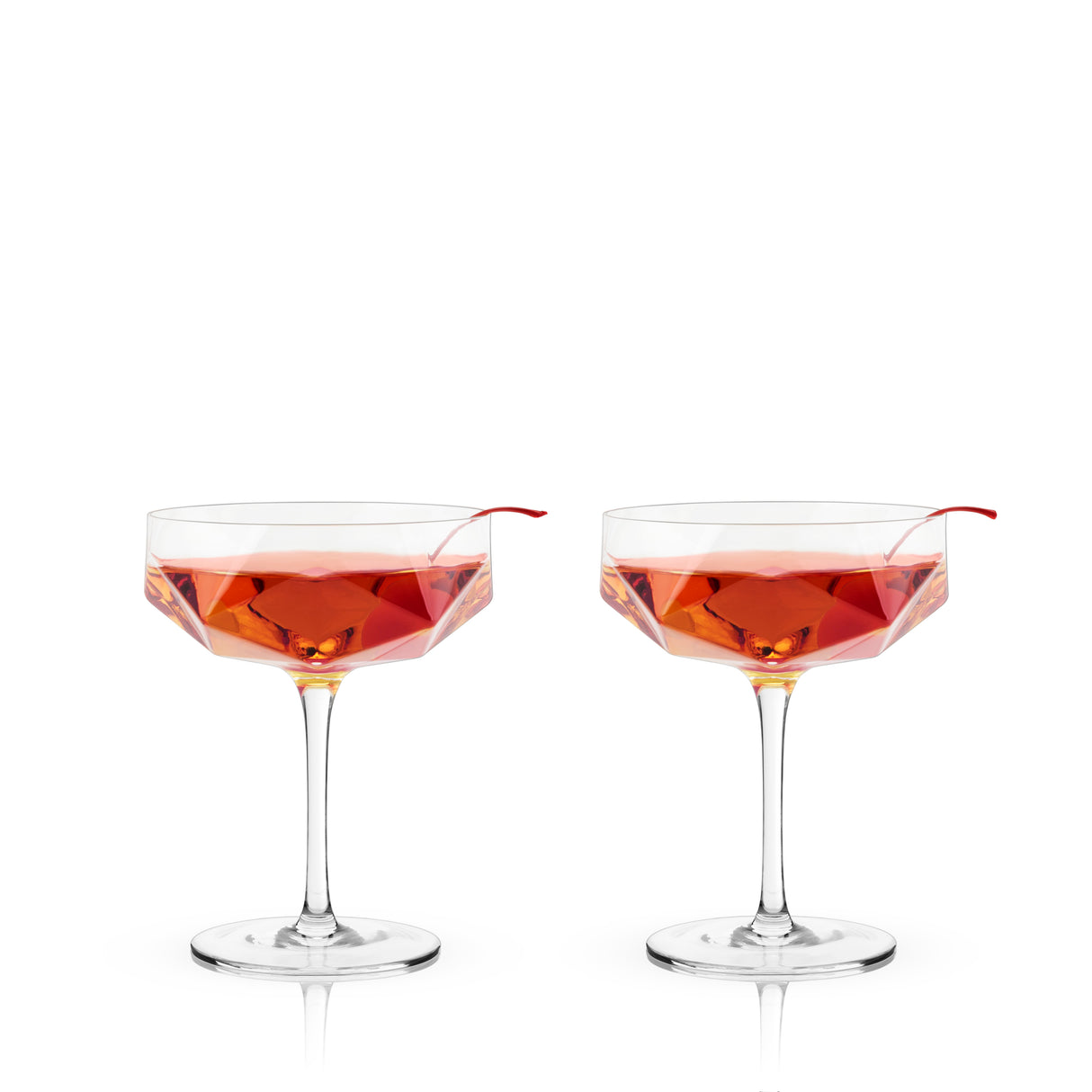 Seneca Crystal Faceted Coupes, Set of 2