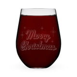 Stemless Wine Glass, Merry Christmas