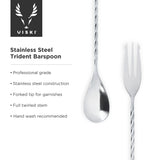 Harrison Trident Bar Spoon in Stainless Steel