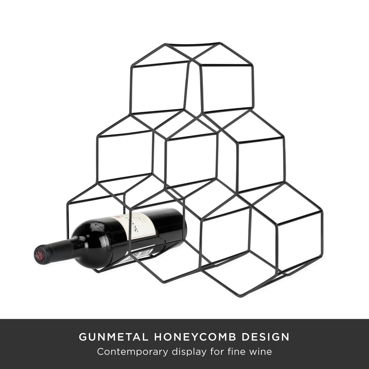 Geo Countertop 6-Bottle Wine Rack in Gunmetal