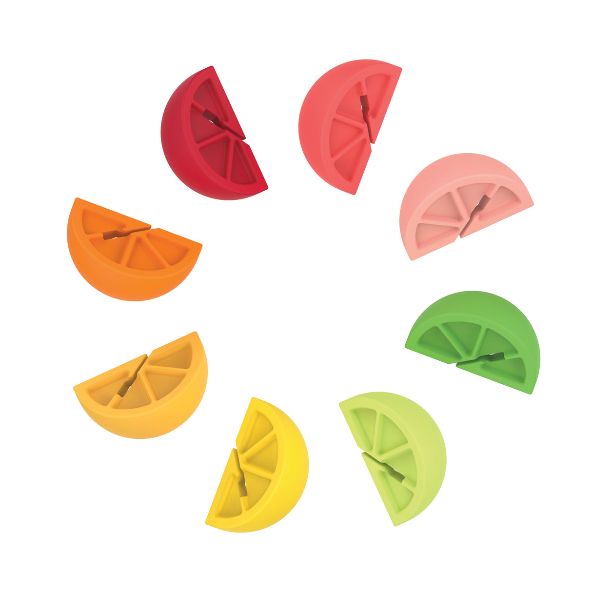 TrueZoo Citrus Charms Silicone Drink Marker, Set of 8, CDU 12ct