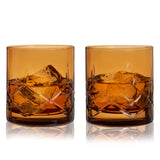 Admiral Crystal Rock Glasses in Amber, Set of 2