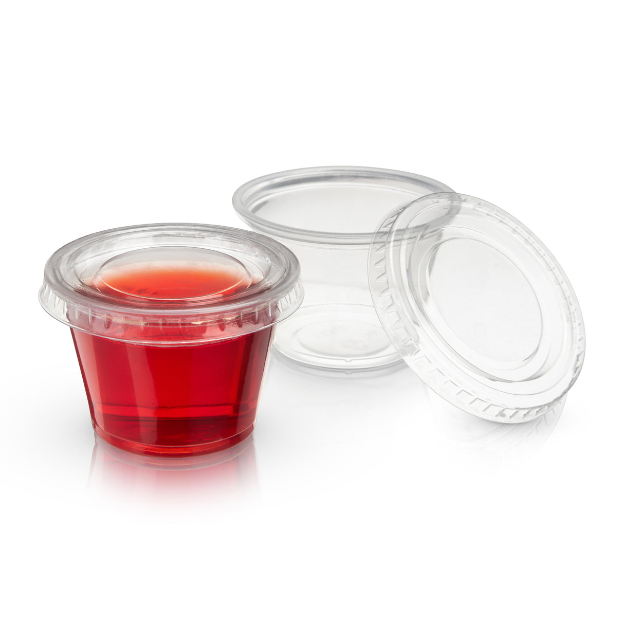 Party 2.5 oz Plastic Gelatin Shot Cups with Lids, Set of 50