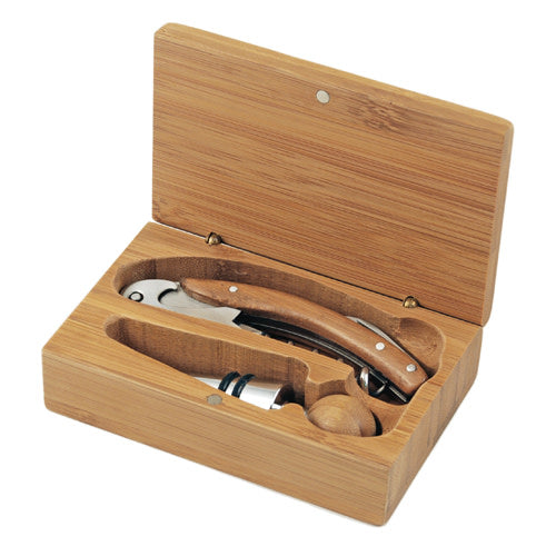 Keepsake 2-Piece Bamboo Wine Accessory Gift Set