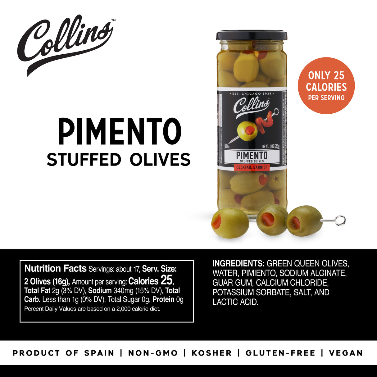 Colossal Pimento Olives, 10 oz