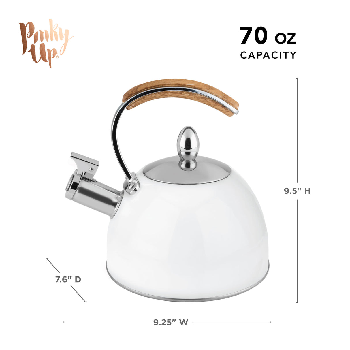 Presley Tea Kettle in White