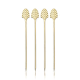 Art Deco Cocktail Picks in Gold, Set of 4