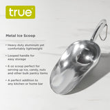 Scoop 6 oz Heavy Duty Aluminum Ice Scoop with Loop Handle