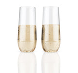 Savoy Stemless Champagne Flute Glass, Set of 2