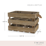 Wooden 6-Bottle Crate