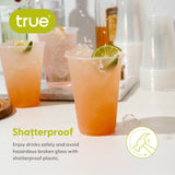 Party 16 oz Plastic Cups in Clear, Set of 50