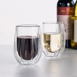 Double Walled Stemless Wine Glasses, Set of 2