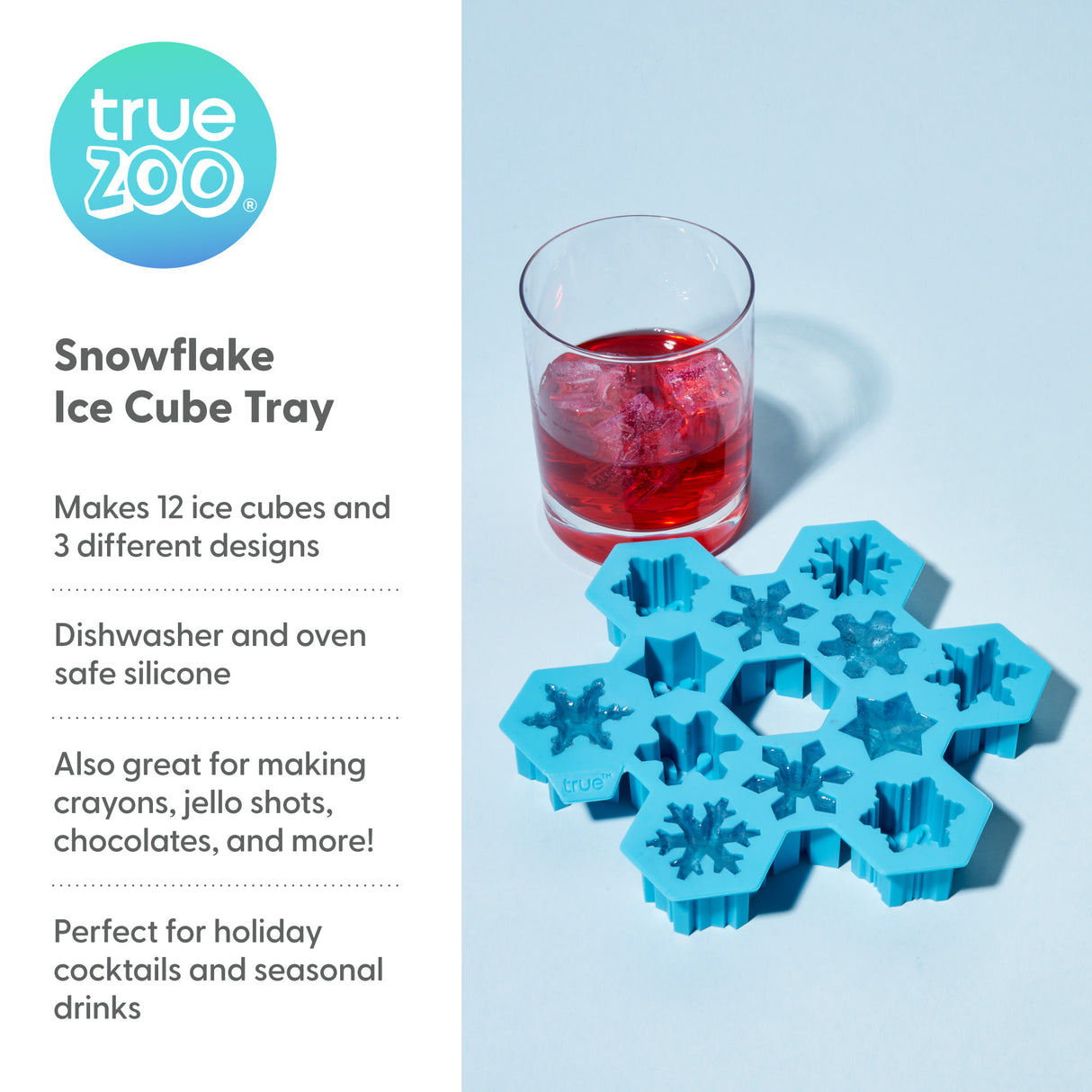 TrueZoo Snowflake Silicone Ice Cube Tray