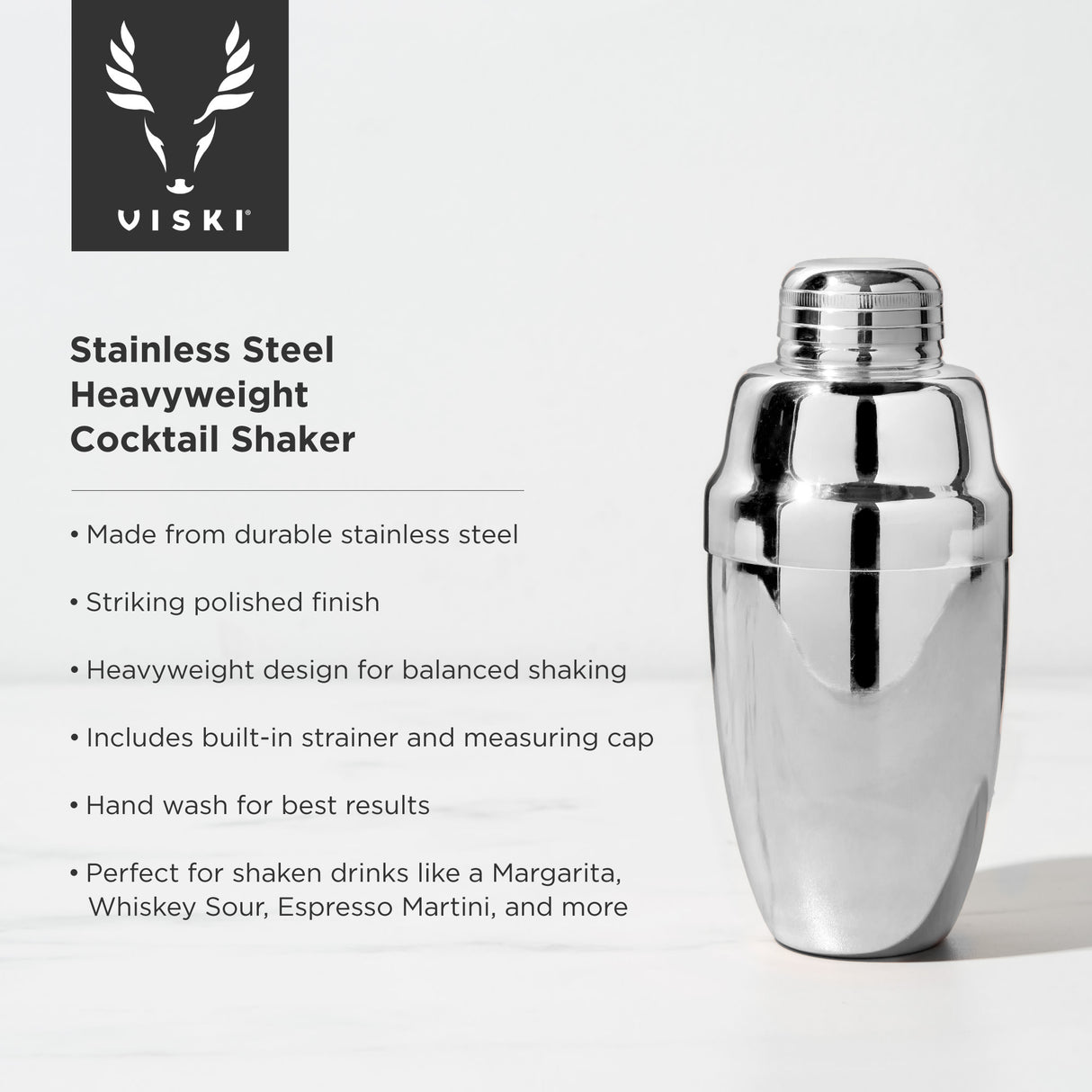 Harrison Heavyweight Cocktail Shaker in Stainless Steel