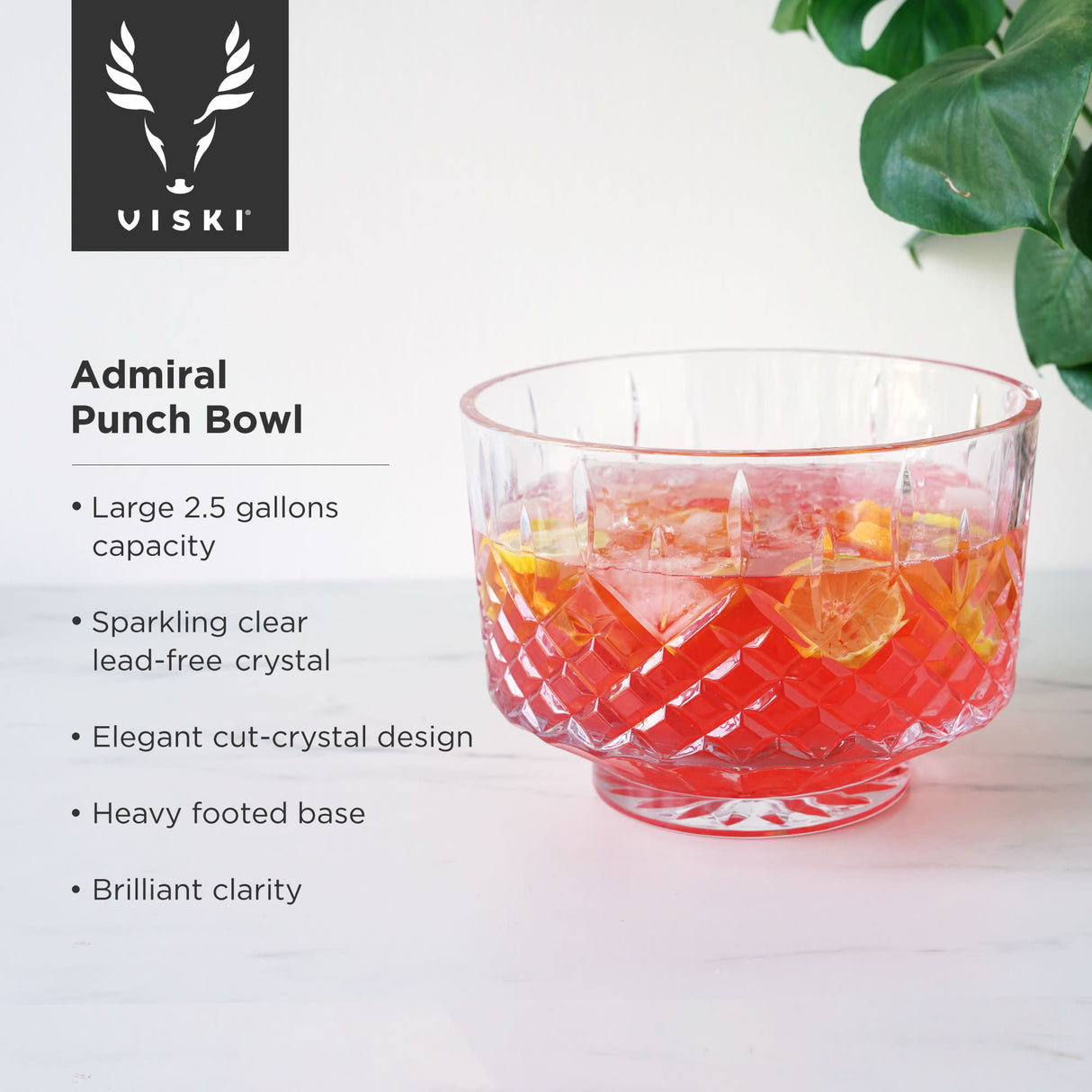 Admiral Crystal 9-Piece Punch Bowl & Tumbler Set