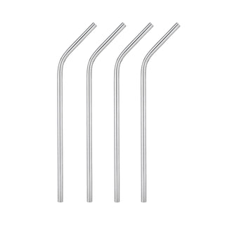 a group of metal straws